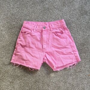 Pink John Galt High-Rise Denim Shorts Small